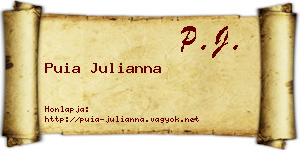 Puia Julianna névjegykártya